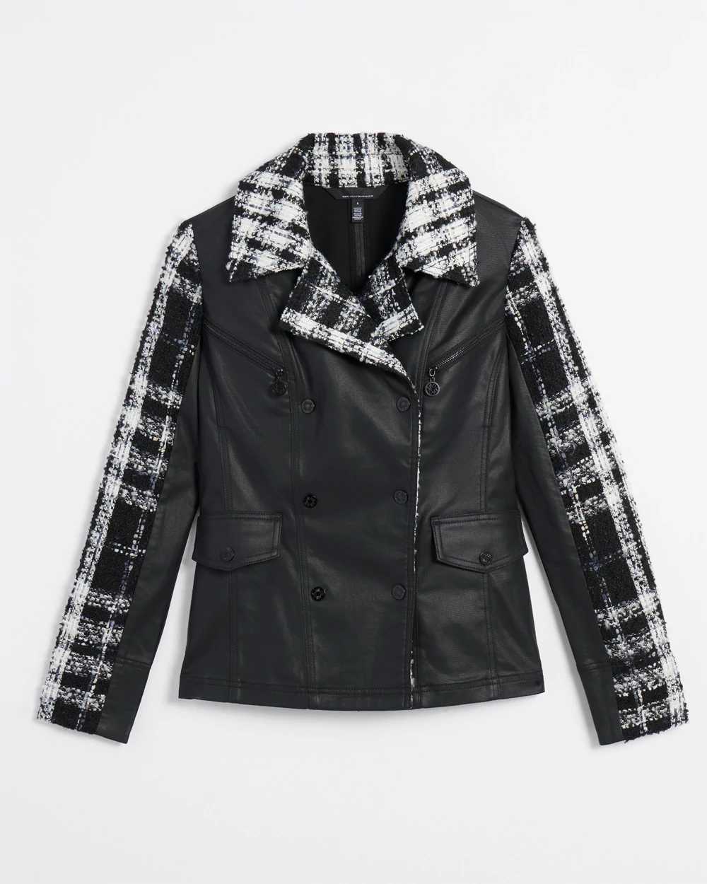 White house black shop market tweed moto jacket